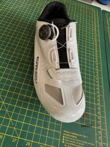 cycling shoe after a new BOA tightening dial has been fitted